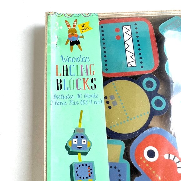 Robot Wooden Lacing Blocks - Picture 3 of 4